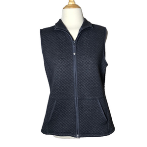 KAREN‎ SCOTT Sport Women's Small Grey Soft Quilted Full Zip Vest Casual Cozy